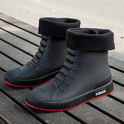 Rain Boots For Men Women Mid Calf Waterproof Winter Lined Outdoor Anti Slip Shoes