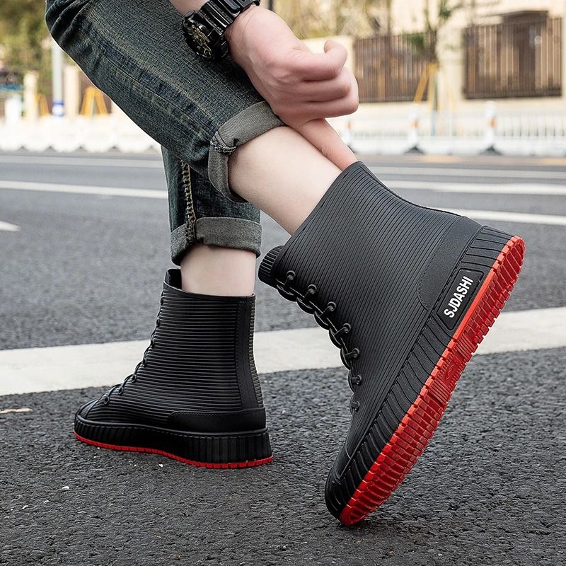 Rain Boots For Men Women Mid Calf Waterproof Winter Lined Outdoor Anti Slip Shoes