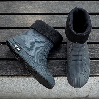 Rain Boots For Men Women Mid Calf Waterproof Winter Lined Outdoor Anti Slip Shoes