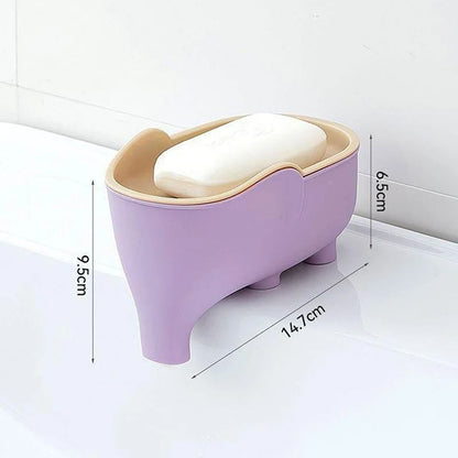 Elephant Double Layer Soap Box Portable Non Slip Soap Box With Lid