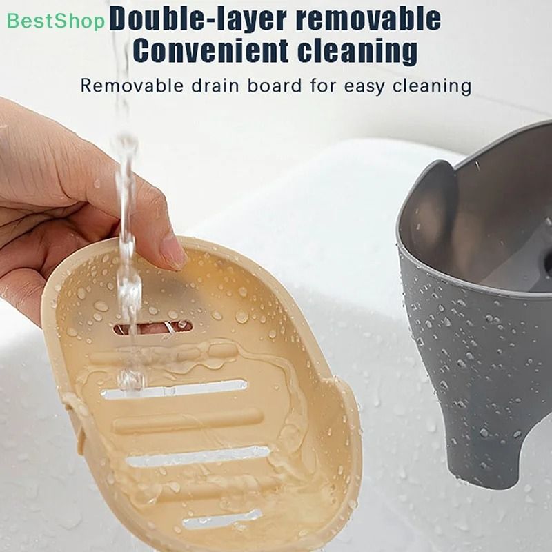 Elephant Double Layer Soap Box Portable Non Slip Soap Box With Lid