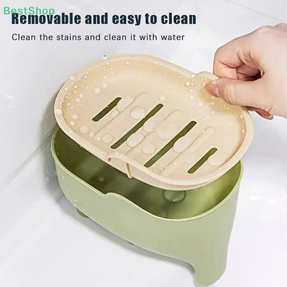 Elephant Double Layer Soap Box Portable Non Slip Soap Box With Lid