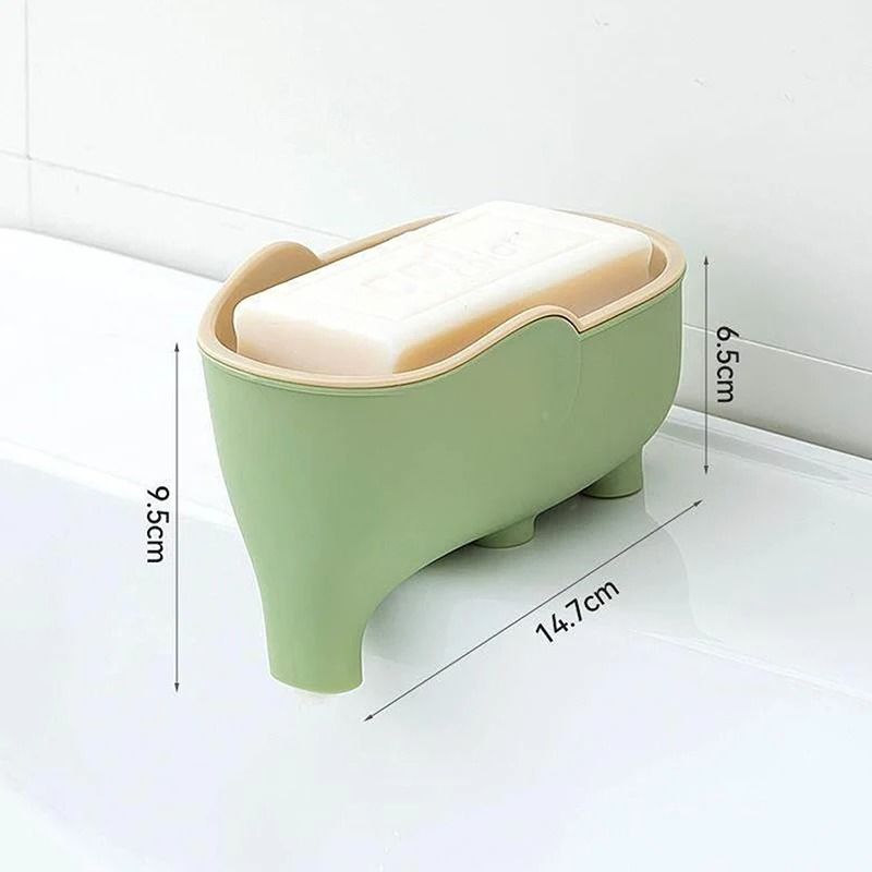 Elephant Double Layer Soap Box Portable Non Slip Soap Box With Lid