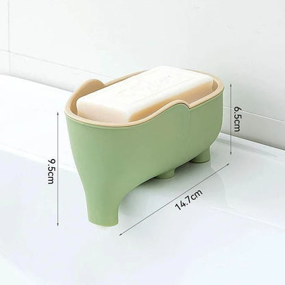 Elephant Double Layer Soap Box Portable Non Slip Soap Box With Lid