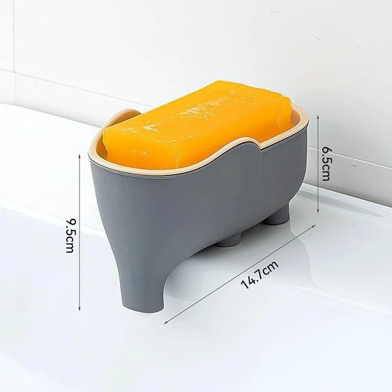 Elephant Double Layer Soap Box Portable Non Slip Soap Box With Lid
