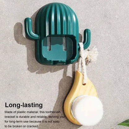 Cactus Toothbrush Holder Wall Mounted Self Adhesive