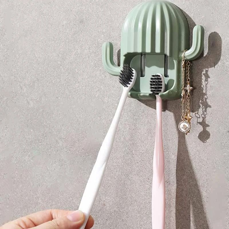 Cactus Toothbrush Holder Wall Mounted Self Adhesive