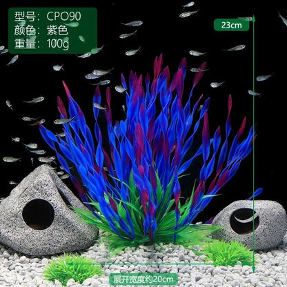 Artificial Aquarium Plants with Ceramic Base for Fish Tanks