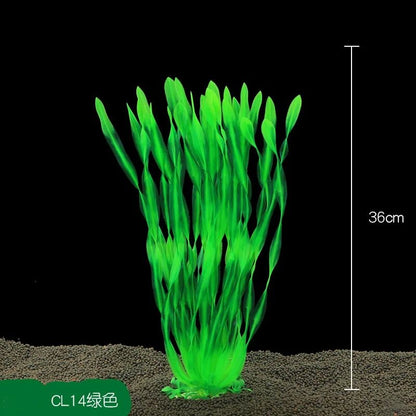 Artificial Aquarium Plants with Ceramic Base for Fish Tanks