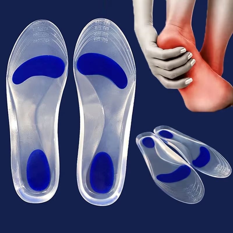 Orthopedic Silicone Gel Insoles for Men & Women - Medical-Grade Arch Support for Flat Feet & Plantar Fasciitis Relief