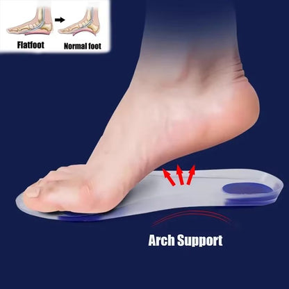 Orthopedic Silicone Gel Insoles for Men & Women - Medical-Grade Arch Support for Flat Feet & Plantar Fasciitis Relief