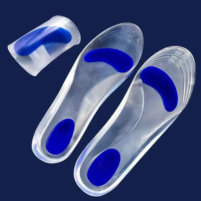 Orthopedic Silicone Gel Insoles for Men & Women - Medical-Grade Arch Support for Flat Feet & Plantar Fasciitis Relief