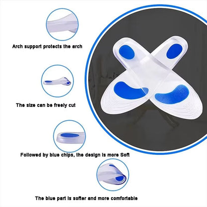 Orthopedic Silicone Gel Insoles for Men & Women - Medical-Grade Arch Support for Flat Feet & Plantar Fasciitis Relief