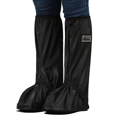 Thickened High-Tube Waterproof Rain Boot Covers – Reusable Motorcycle & Cycling Outdoor Non-Slip Overshoes