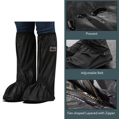 Thickened High-Tube Waterproof Rain Boot Covers – Reusable Motorcycle & Cycling Outdoor Non-Slip Overshoes