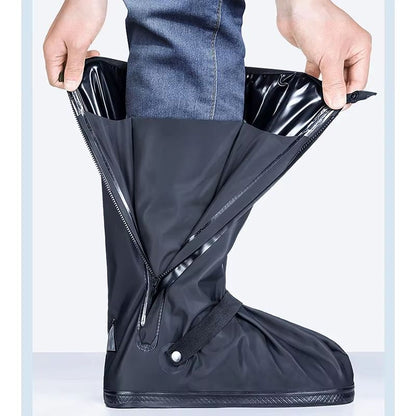 Thickened High-Tube Waterproof Rain Boot Covers – Reusable Motorcycle & Cycling Outdoor Non-Slip Overshoes