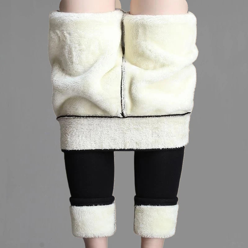 Women Winter Warm Leggings, High Waist Velvet Stretch Pants, Thick Casual Plus Size Leggings