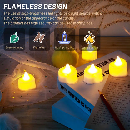 Romantic LED Heart Candle & Rose Petal Set – 24/48 Pack Flameless Tea Lights for Weddings, Anniversaries, and Romantic N