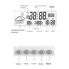 WeatherSense 3-in-1 Digital Thermo-Hygrometer Clock – Indoor Temperature & Humidity Monitor with Alarm and Calendar