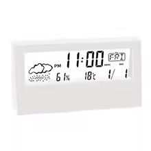 WeatherSense 3-in-1 Digital Thermo-Hygrometer Clock – Indoor Temperature & Humidity Monitor with Alarm and Calendar