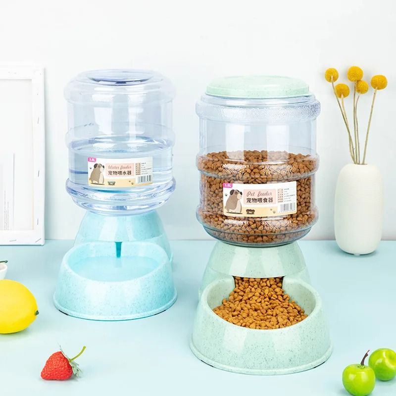 Large Capacity Pet Feeder Bowl with Automatic Water Dispenser