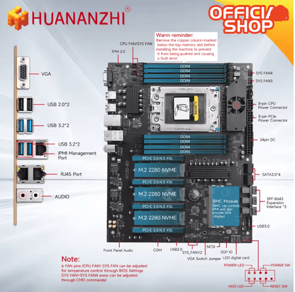 Huananzhi H12D 8D AMD Server Motherboard with BMC Support