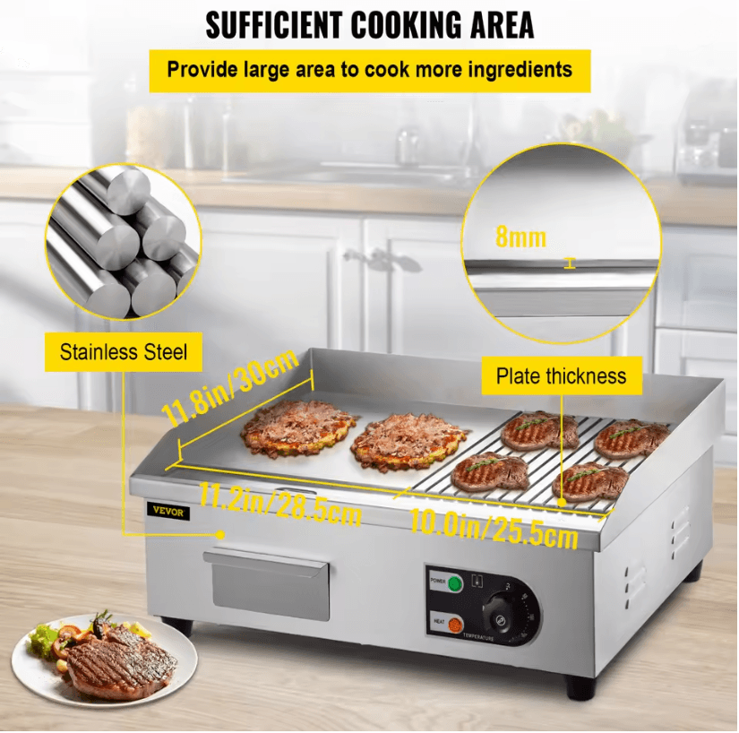 GrillMaster Pro Electric Countertop Teppanyaki Griddle