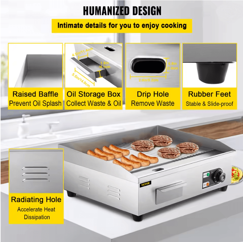 GrillMaster Pro Electric Countertop Teppanyaki Griddle