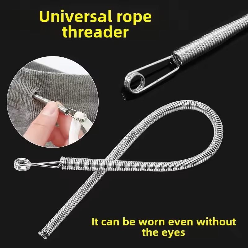 Bendable Spring Drawstring Threader Clip Elastic Band Lace Cord DIY Sewing Accessories