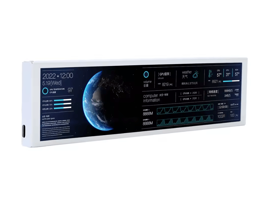 TURZX 9.2 Inch USB Secondary Screen for PC Monitoring and Custom Display