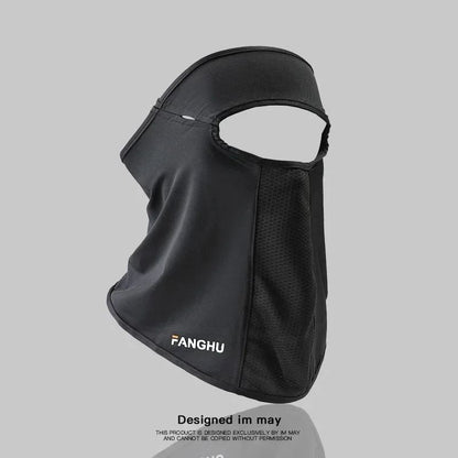 Ice Silk UV Protection Face Mask with Ear Loops and Glasses Hole for Outdoor Sports