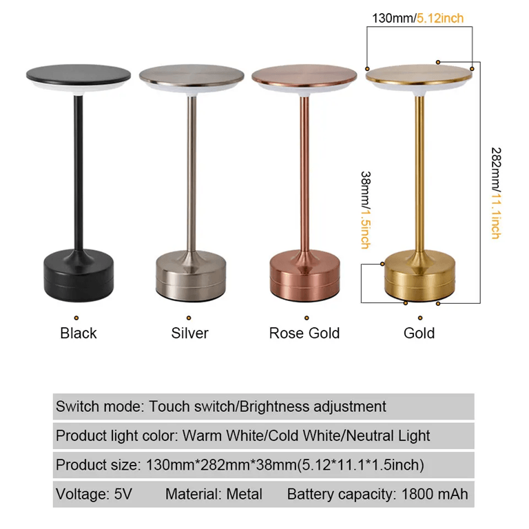 Rechargeable Touch Sensor LED Table Lamp – Wireless Night Reading Lamp