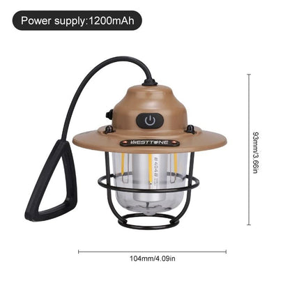 Retro Rechargeable Camping Lantern Waterproof Dimmable Tent Light