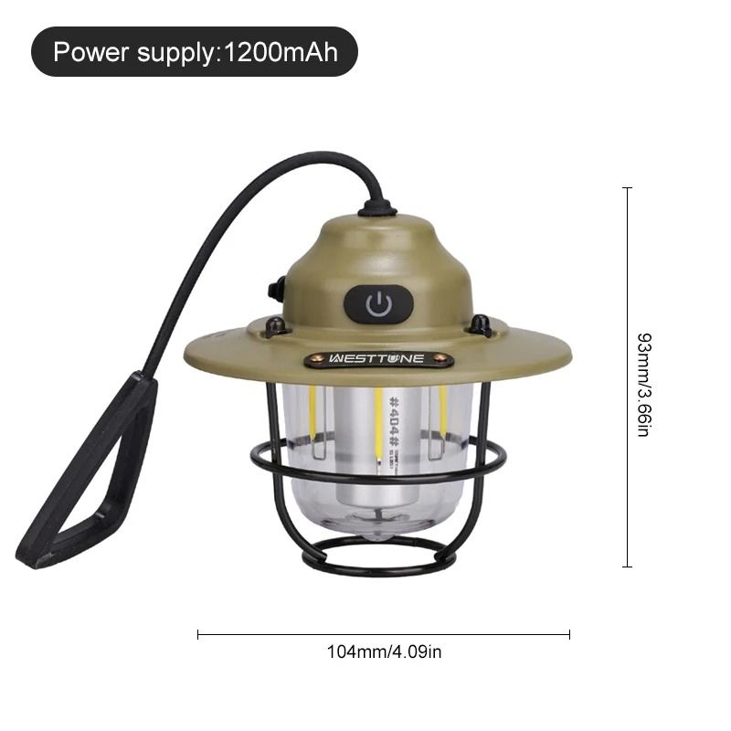 Retro Rechargeable Camping Lantern Waterproof Dimmable Tent Light
