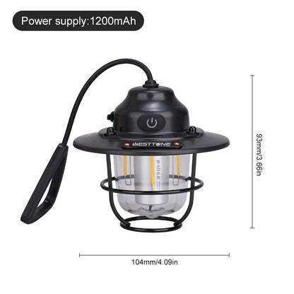 Retro Rechargeable Camping Lantern Waterproof Dimmable Tent Light