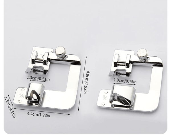 Precision Rolled Hem Presser Foot Set 9mm-25mm for Sewing Machines