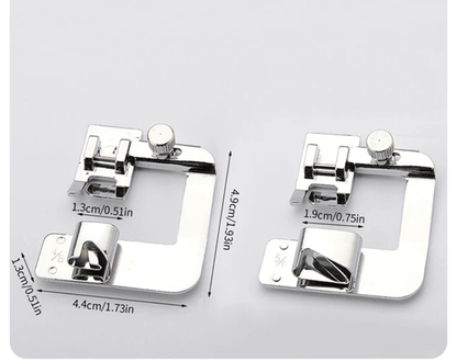 Precision Rolled Hem Presser Foot Set 9mm-25mm for Sewing Machines