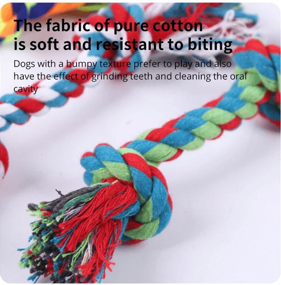 Durable Cotton Rope Knot Chew Toy for Small Dogs and Puppies
