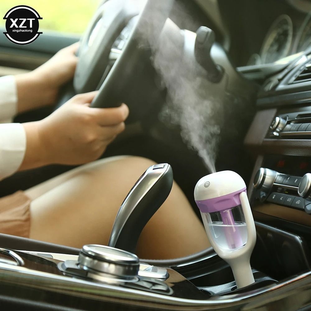 Mini Car Air Humidifier and Aroma Diffuser Portable Essential Oil Purifier