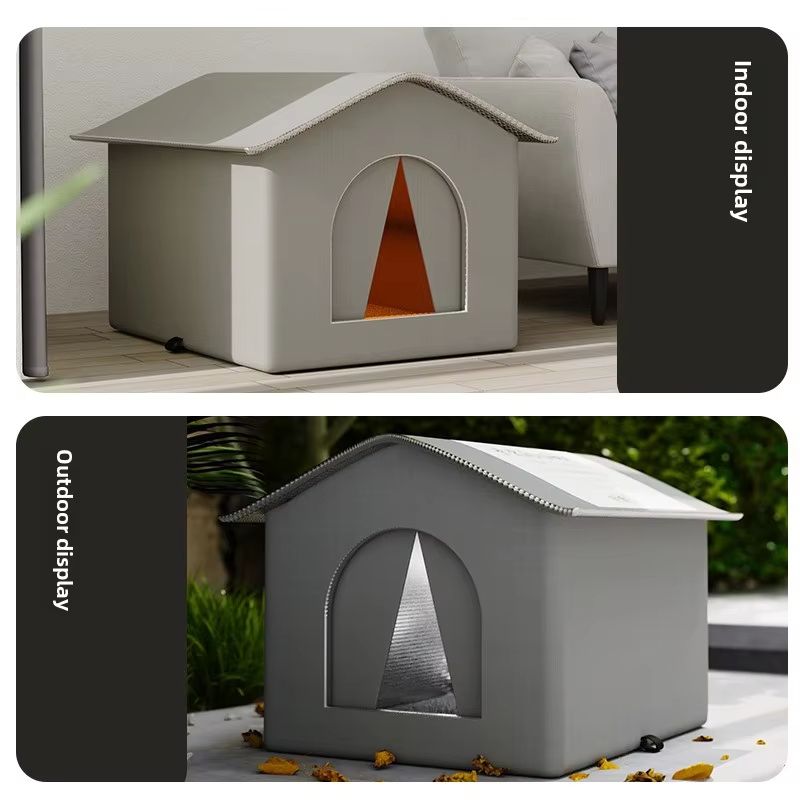 CozyCave Waterproof Outdoor Pet House – Foldable Winter Warm Bed for Small Dogs & Cats
