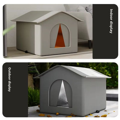 CozyCave Waterproof Outdoor Pet House – Foldable Winter Warm Bed for Small Dogs & Cats
