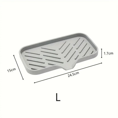 Silicone Faucet Mat Kitchen Sink Tray Soap Dispenser Sponge Drain Pad Countertop Storage