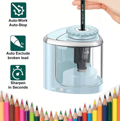 SharpEase Electric Pencil Sharpener – Automatic Desktop Sharpener for School and Office Use