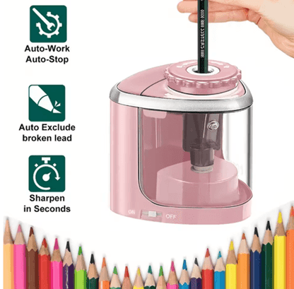 SharpEase Electric Pencil Sharpener – Automatic Desktop Sharpener for School and Office Use