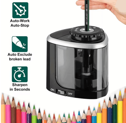 SharpEase Electric Pencil Sharpener – Automatic Desktop Sharpener for School and Office Use