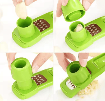 GarlicPro Multi Functional Garlic Crusher and Ginger Grater – Manual Kitchen Tool for Effortless Prep