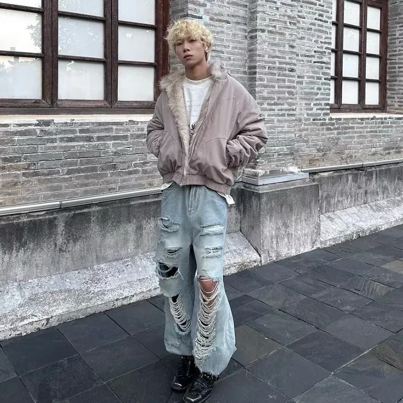 Unisex Retro Plush Winter Jacket with Fur Collar