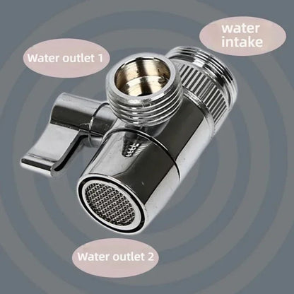 Sink Faucet Adapter Diverter Valve – Zinc Alloy Kitchen and Bathroom Splitter Connector for Showers and Water Filters
