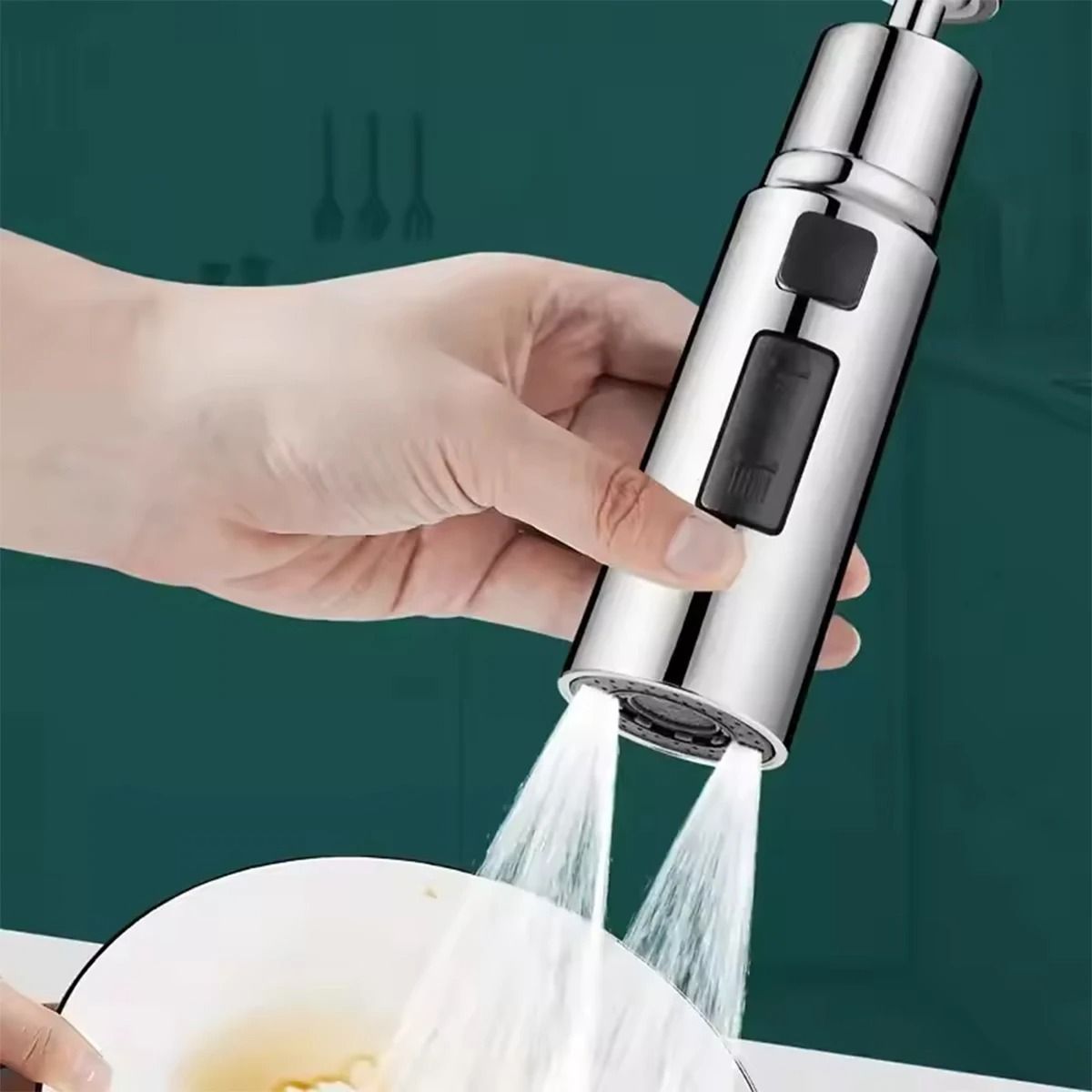 Universal 720 Degree Swivel Kitchen Faucet Sprayer Three Mode Adjustable Water Flow Tap Extender with Hot and Cold Water