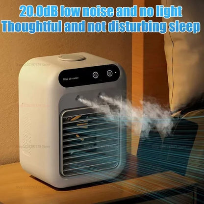 Portable Air Conditioner Cooling Fan with Humidifier and USB Rechargeable Mini AC for Car, Office, and Travel